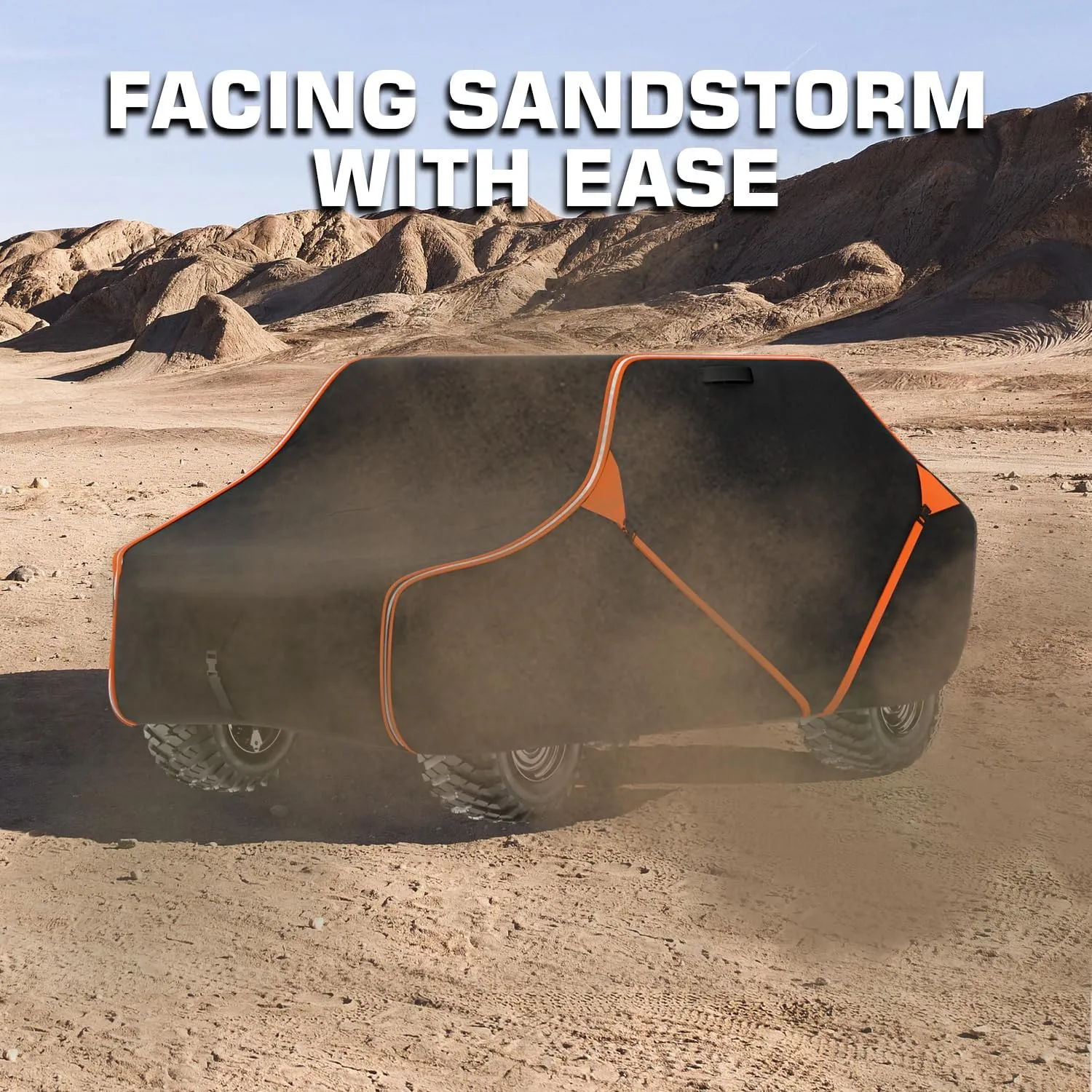 125 Inch UTV Cover for Polaris Ranger RZR, Can-Am Defender Maverick Commander, Yamaha Wolverine, Kawasaki Mule, Honda Pioneer, Black 600D Side by Side Cover Protection for 2-3 Seater UTV