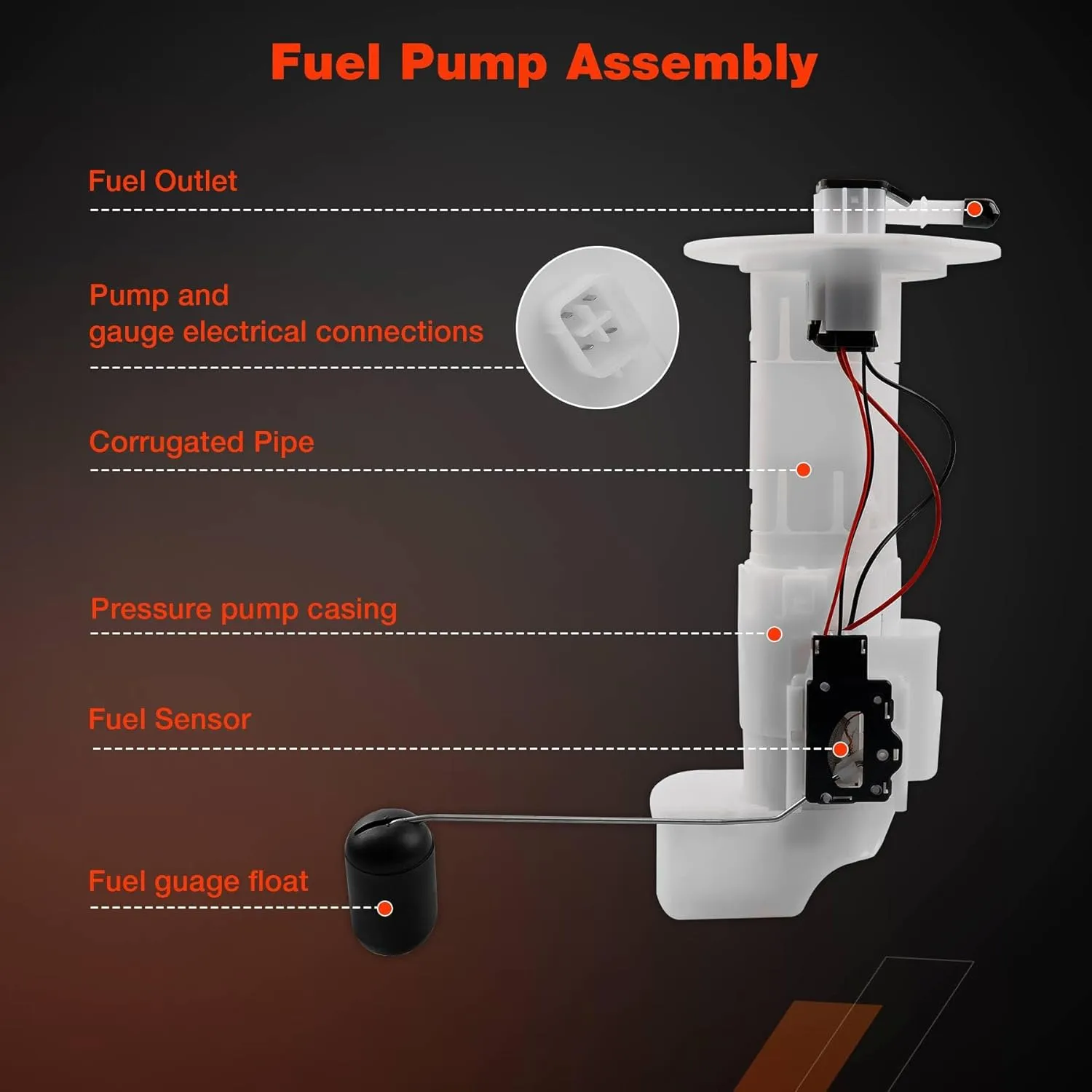 49040-0719 Fuel Pump Module Assembly Compatible with Kawasaki 750 FI 2009-2013, Mule 4000/4100 2013-2020 Replaces# 49040-0718 49019-0013 HFP-A487