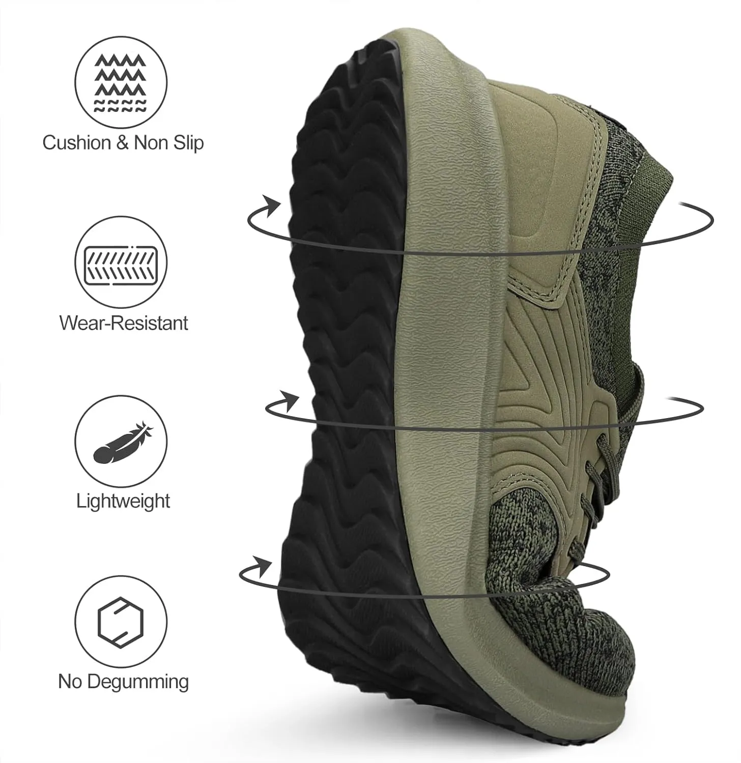 Abboos Womens Walking Running Shoes-Slip on Lightweight Memory Foam Sneakers for Athletic Gym Tennis Shoes