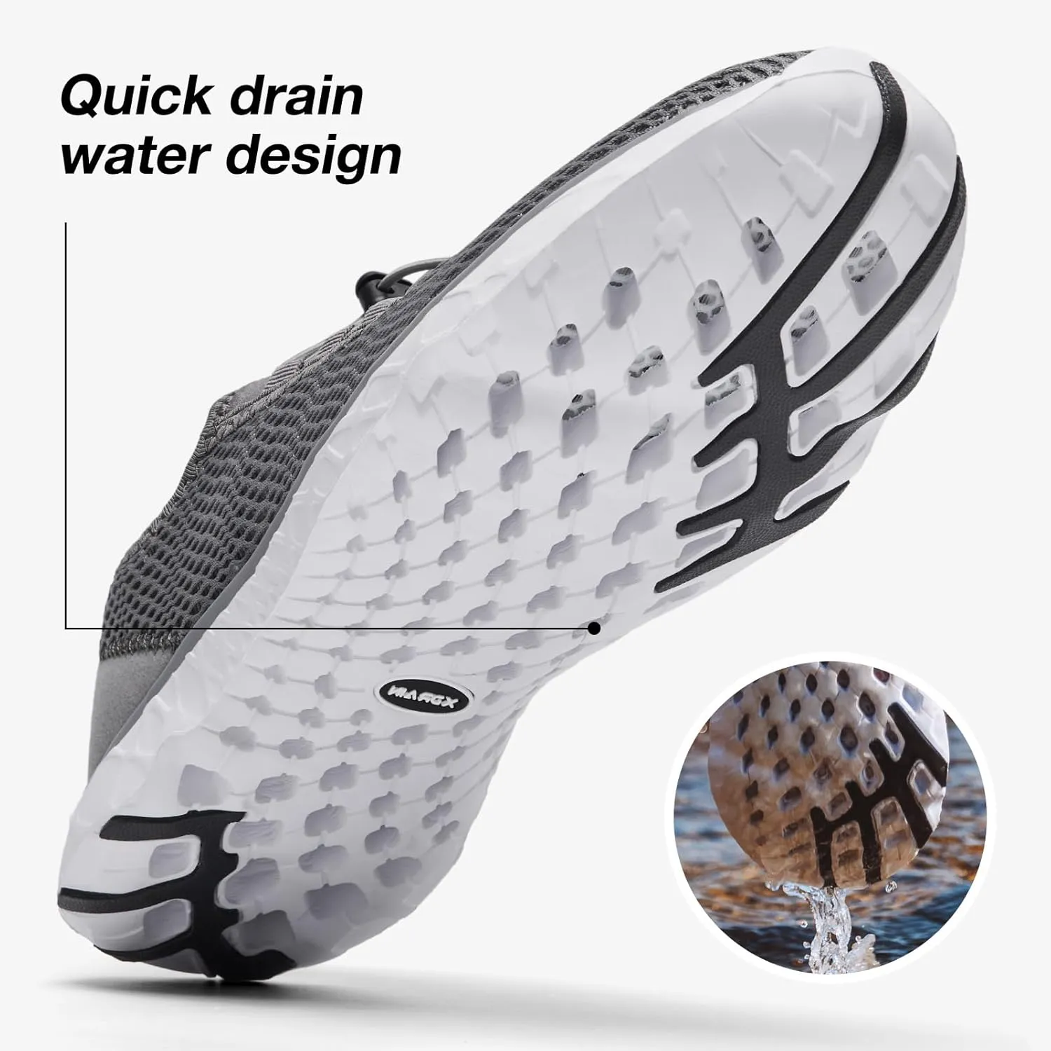 ALEADER Men's Stylish Water Shoes, Quick-Dry Xdrain Water Sneakers, Lightweight & Comfort Footed