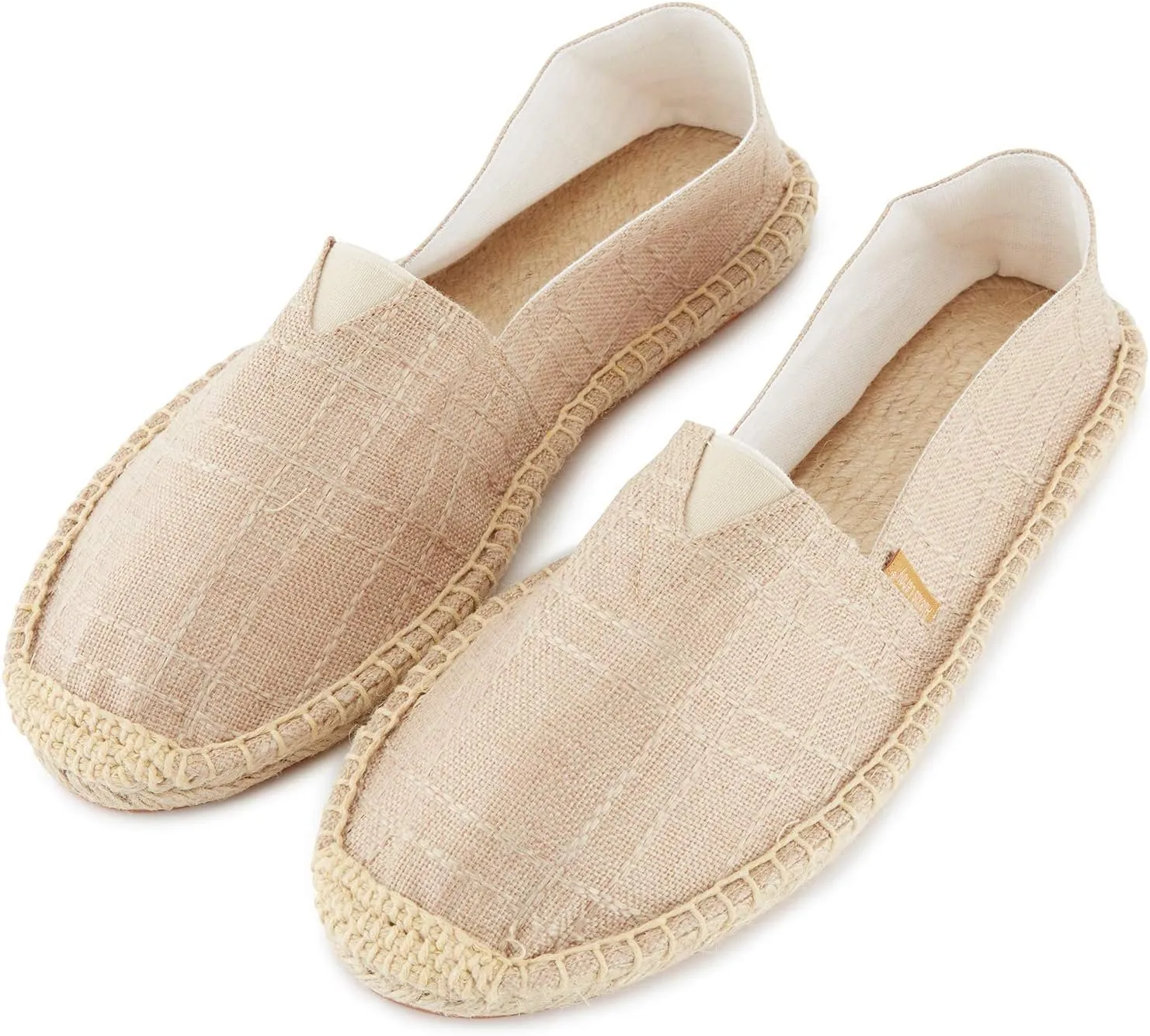 Alexis Leroy Men's Closed Toe Canvas Slip on Flat Espadrille Shoes