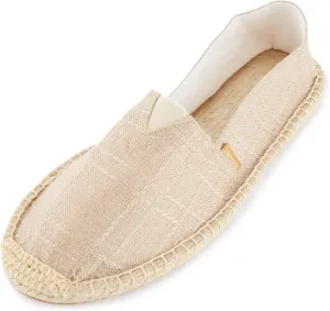 Alexis Leroy Men's Closed Toe Canvas Slip on Flat Espadrille Shoes