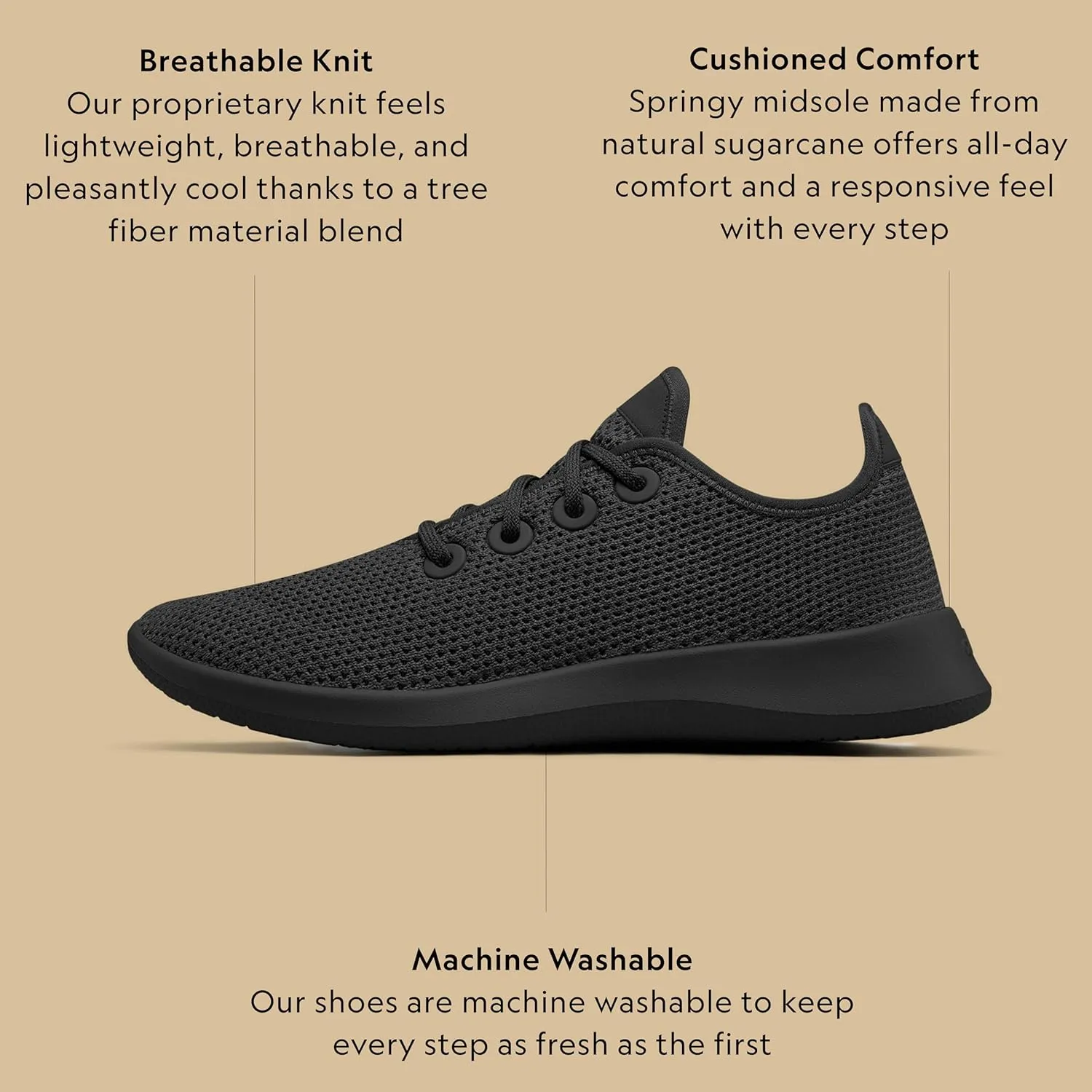 Allbirds Women’s Tree Runners Everyday Sneakers, Machine Washable Shoe Made with Natural Materials