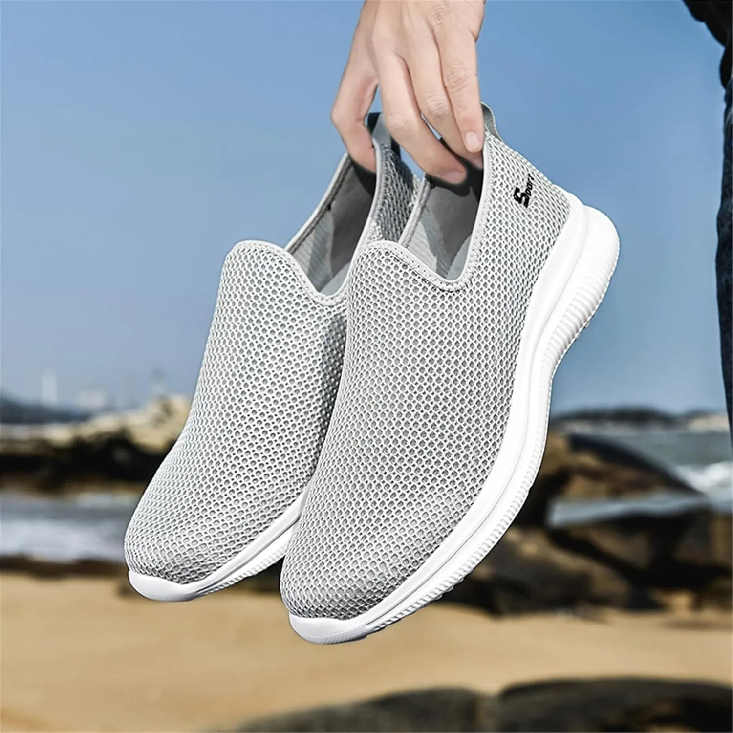 Arch Support Hiking Shoes for Men Slip-On Comfortable Light-Weight Shoe Comfortable & Light-Weight Stretch Shoes