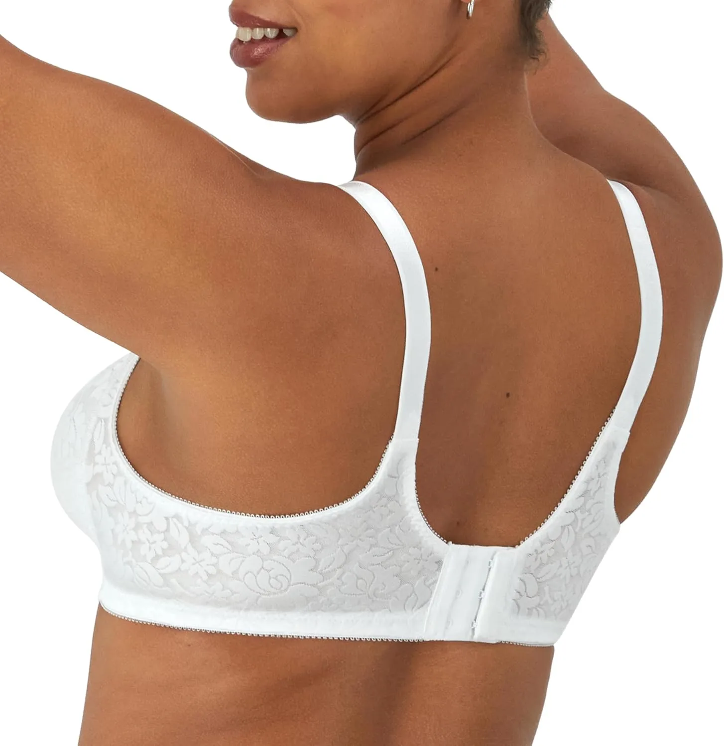 Bali Women's Double Support Wireless, Lace Bra with Stay-in-Place Straps, Full-Coverage