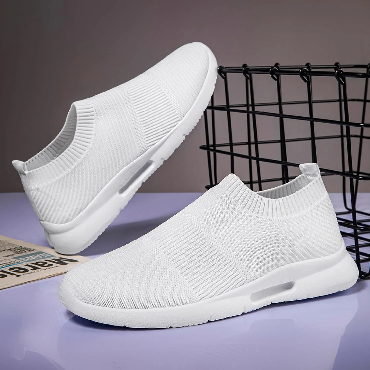 Black Shoes Mens Loafers & Slip-ons|Casual Dress Business Boat Shoes Lightweight Slip on Walking Sneakers Slippers