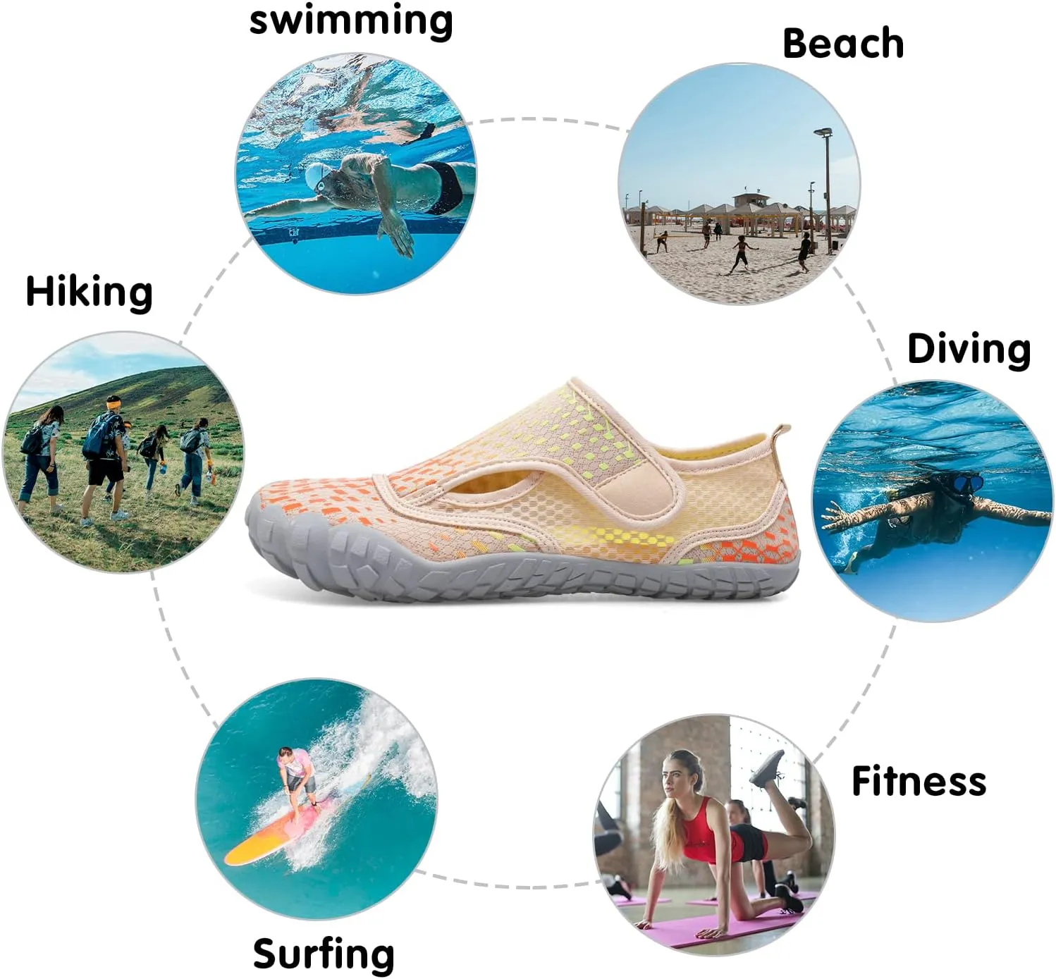 Centipede Demon Swim Water Shoes for Women Men Quick Dry Barefoot Aqua Sneakers Shoe for Beach Hiking Diving Boating River Outdoor Water Sports