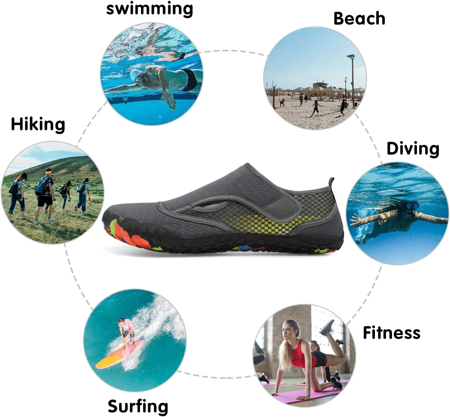 Centipede Demon Swim Water Shoes for Women Men Quick Dry Barefoot Aqua Sneakers Shoe for Beach Hiking Diving Boating River Outdoor Water Sports