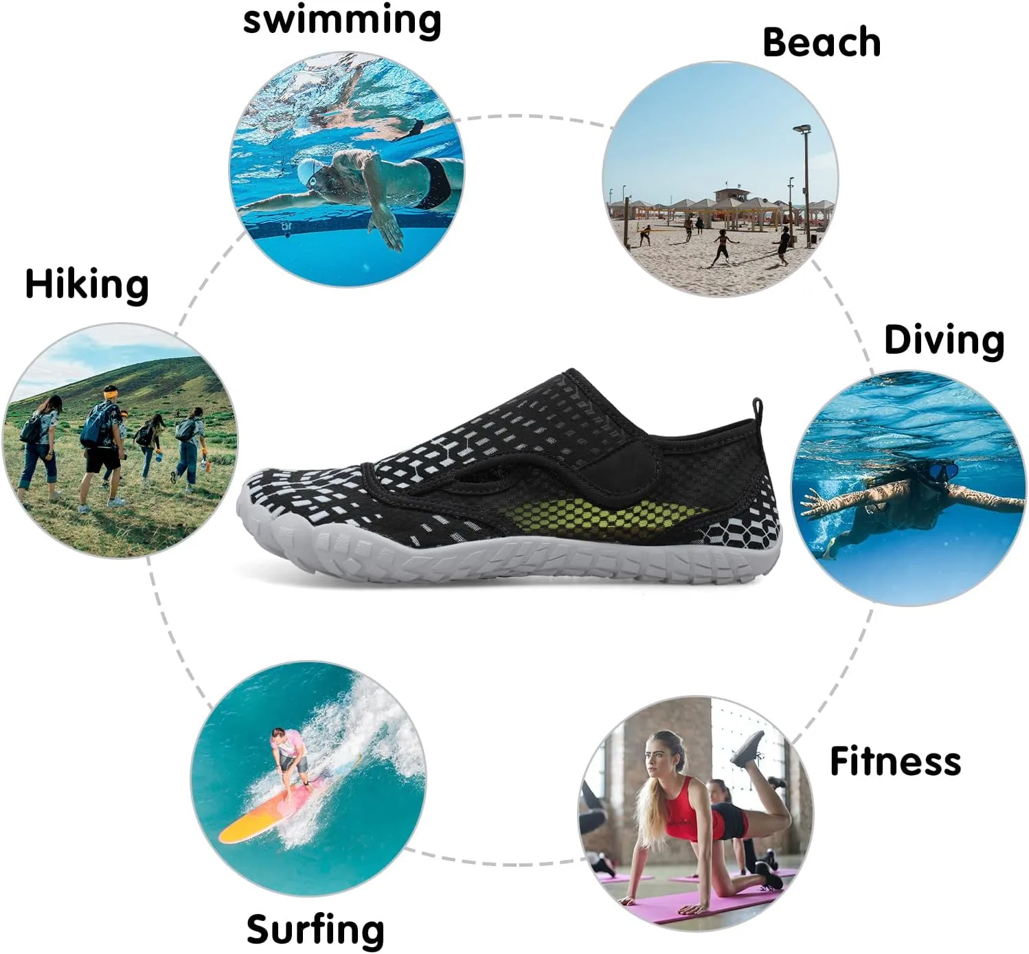 Centipede Demon Swim Water Shoes for Women Men Quick Dry Barefoot Aqua Sneakers Shoe for Beach Hiking Diving Boating River Outdoor Water Sports