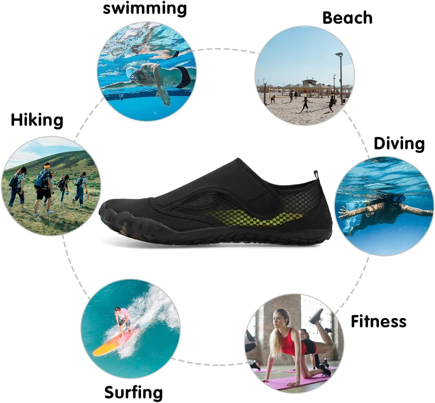 Centipede Demon Swim Water Shoes for Women Men Quick Dry Barefoot Aqua Sneakers Shoe for Beach Hiking Diving Boating River Outdoor Water Sports
