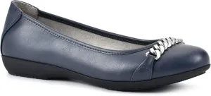 CLIFFS BY WHITE MOUNTAIN Charmed Women's Ballet Flat, Navy/Smooth, 9.5 M