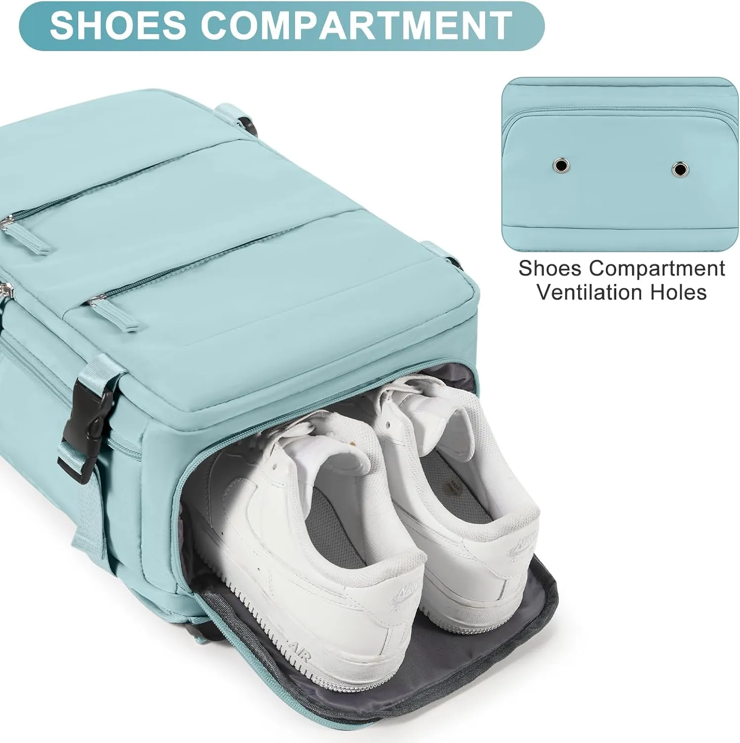 coofay Travel Backpack Carry On Flight Approved Personal Item Travel Bag Carry On Backpack For Airplanes Personal Item Bag 18x14x8 Inches Backpack for Traveling on Airplane Blue