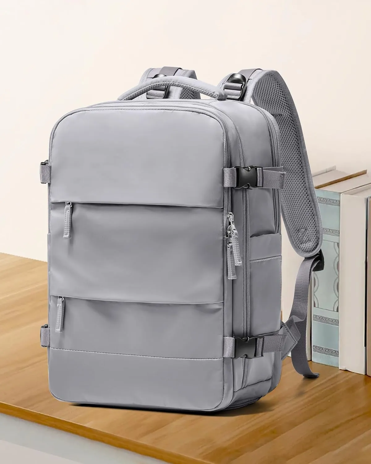 coowoz Large Travel Backpack For Women Men,Carry On Backpack,Hiking Backpack Waterproof Outdoor Sports Rucksack Casual Daypack Travel Essentials(Grey)