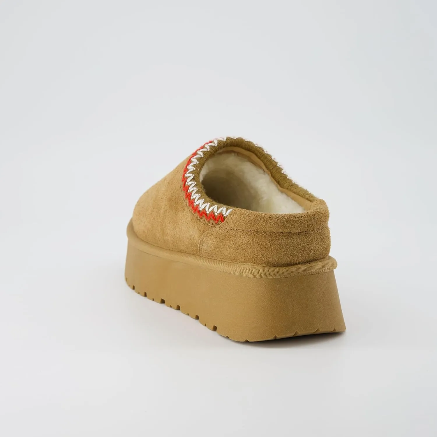 CUSHIONAIRE Kabuki Platform Boots Genuine Suede Fuzzy Mule Slippers for Women with Memory Foam | Indoor/Outdoor Womens Slippers | Wide Widths Available