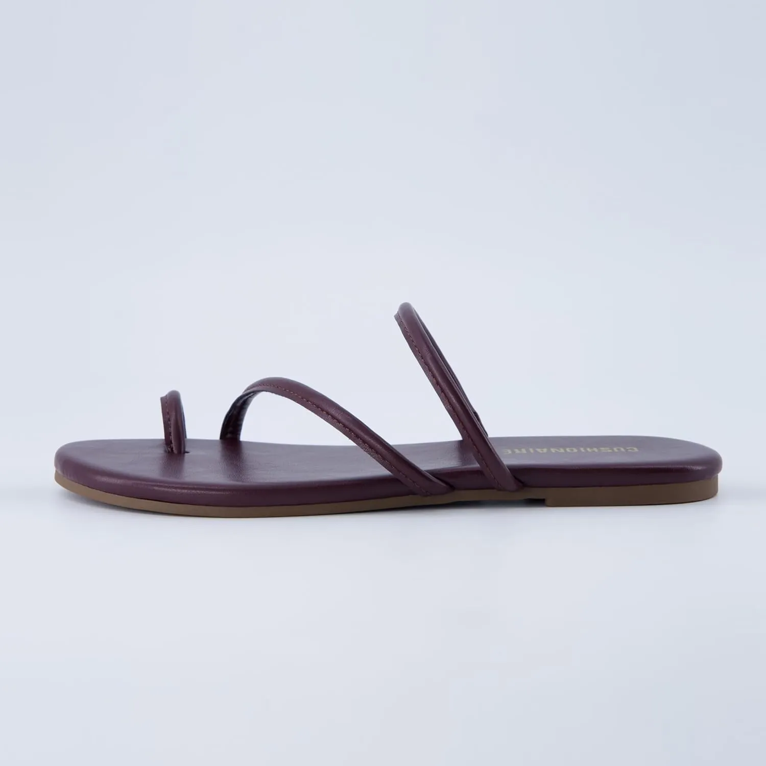 CUSHIONAIRE Resort Women’s Minimalist Strappy Sandals – Lightweight Summer Flat Sandals with Cushioned Footbed
