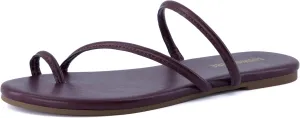 CUSHIONAIRE Resort Women’s Minimalist Strappy Sandals – Lightweight Summer Flat Sandals with Cushioned Footbed