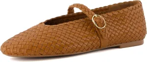 CUSHIONAIRE Women's Bistro Woven Mary Jane Flat  Memory Foam, Wide Widths Available