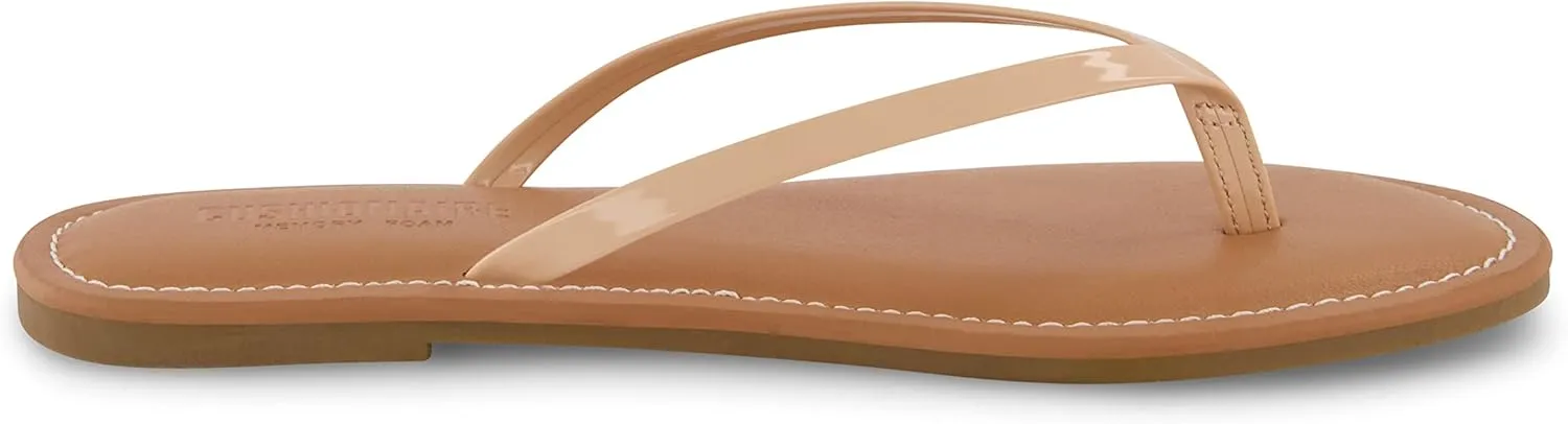CUSHIONAIRE Women's Cora Flat Flip Flop Sandal with  Comfort