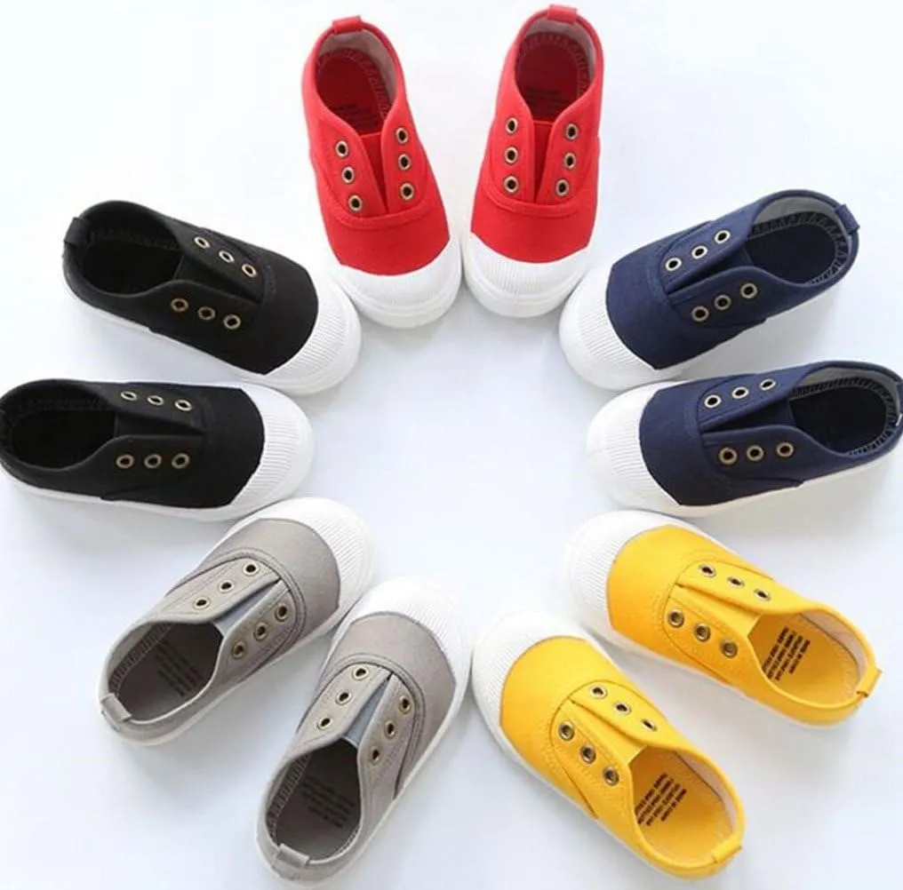 DADAWEN Boy's Girl's Canvas Light Weight Slip-On Sneakers Running Shoe