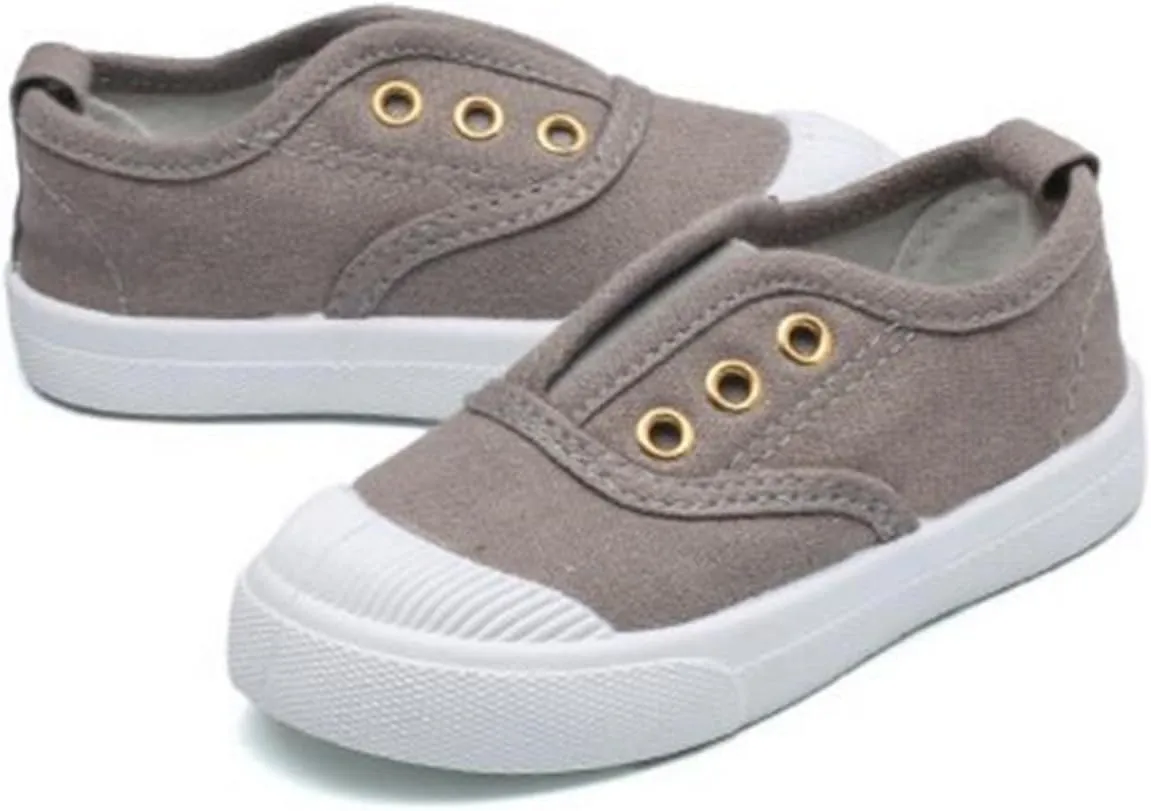 DADAWEN Boy's Girl's Canvas Light Weight Slip-On Sneakers Running Shoe