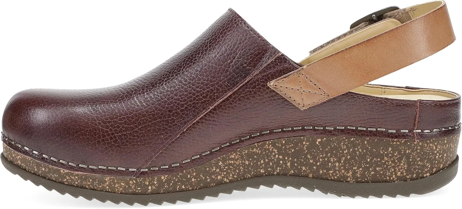 Dansko Women's Merrin Sling-Back Mule Clog-Dual Density Cork/EVA Midsole and Lightweight Rubber Outsole Provide Durable and Comfortable Ride on Patented Stapled Construction