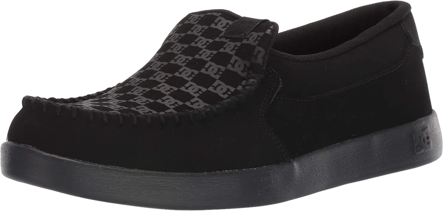 DC Men's Villain 2 Casual Slip On Skate Shoe Slipper, Black, 8
