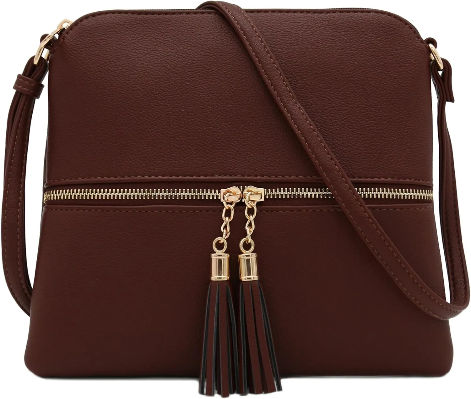 DELUXITY Lightweight Medium Crossbody Bag with Tassel
