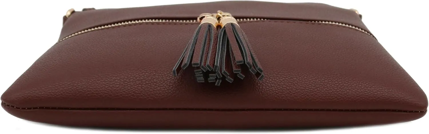 DELUXITY Lightweight Medium Crossbody Bag with Tassel