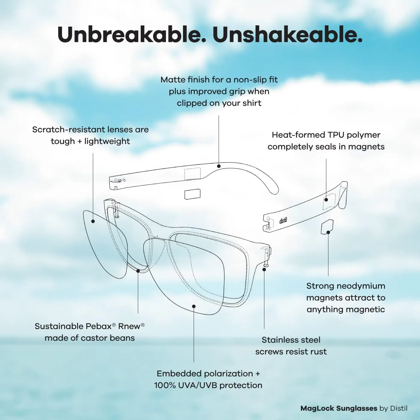 Distil Union Folly MagLock Seafarer Polarized Sunglasses | Lightweight, Flexible and Secure