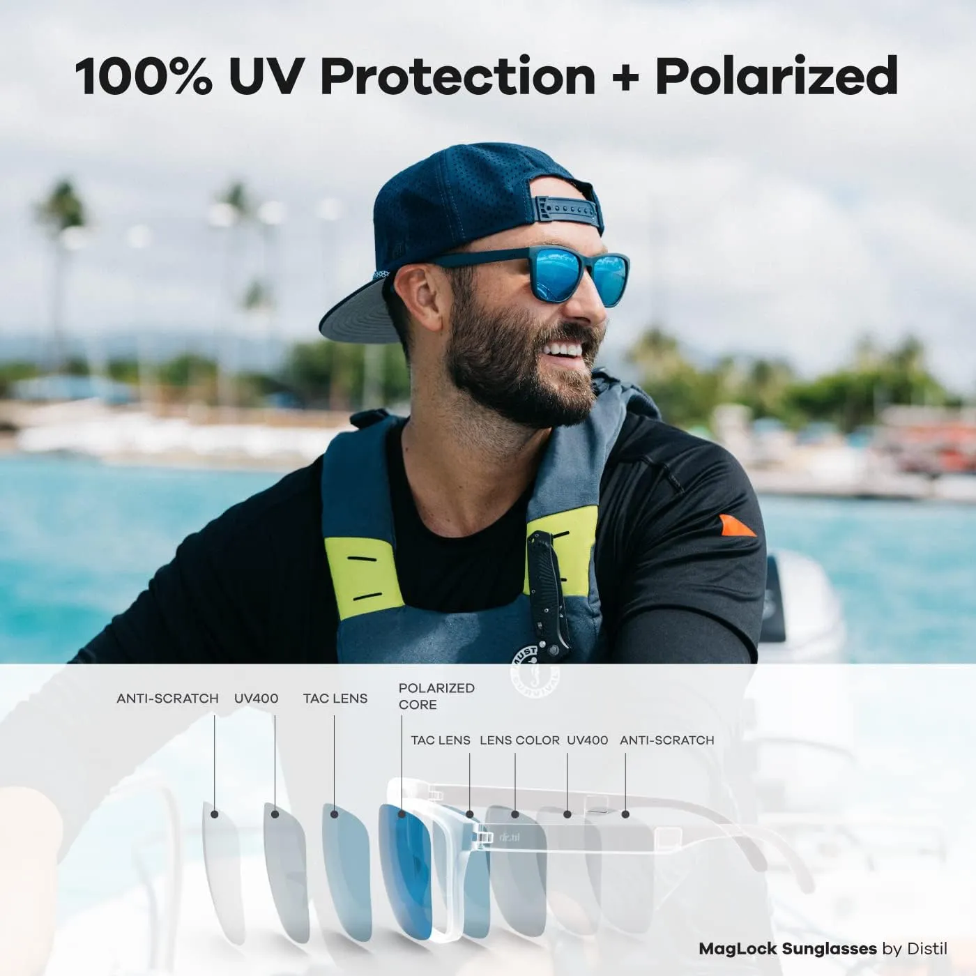 Distil Union Folly MagLock Seafarer Polarized Sunglasses | Lightweight, Flexible and Secure