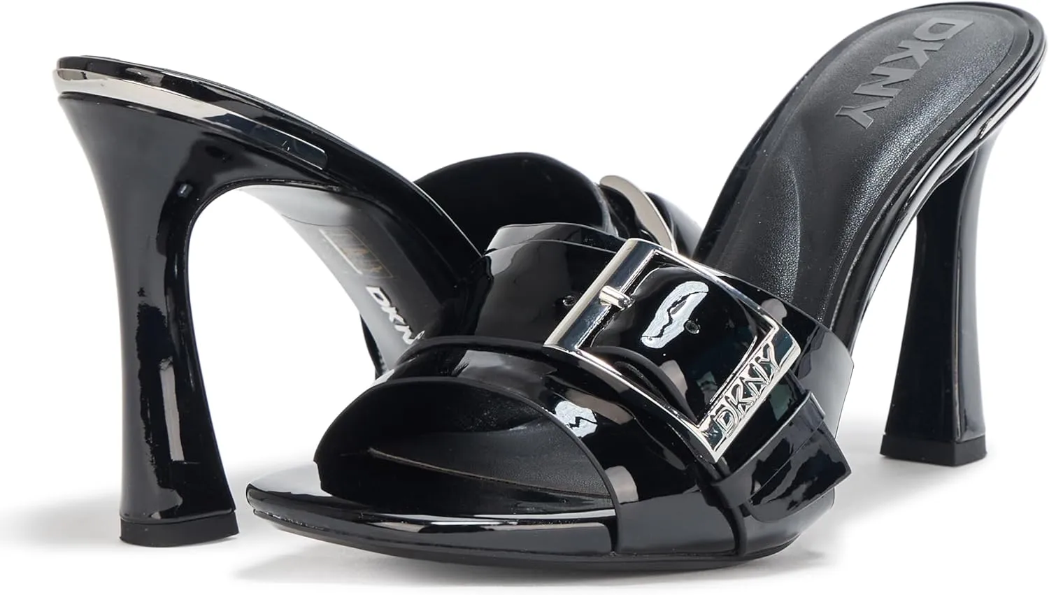 DKNY Women's Clorissa Evening Sandal Mule Heel with Belt Detail Platform