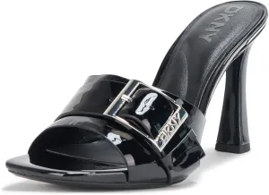 DKNY Women's Clorissa Evening Sandal Mule Heel with Belt Detail Platform