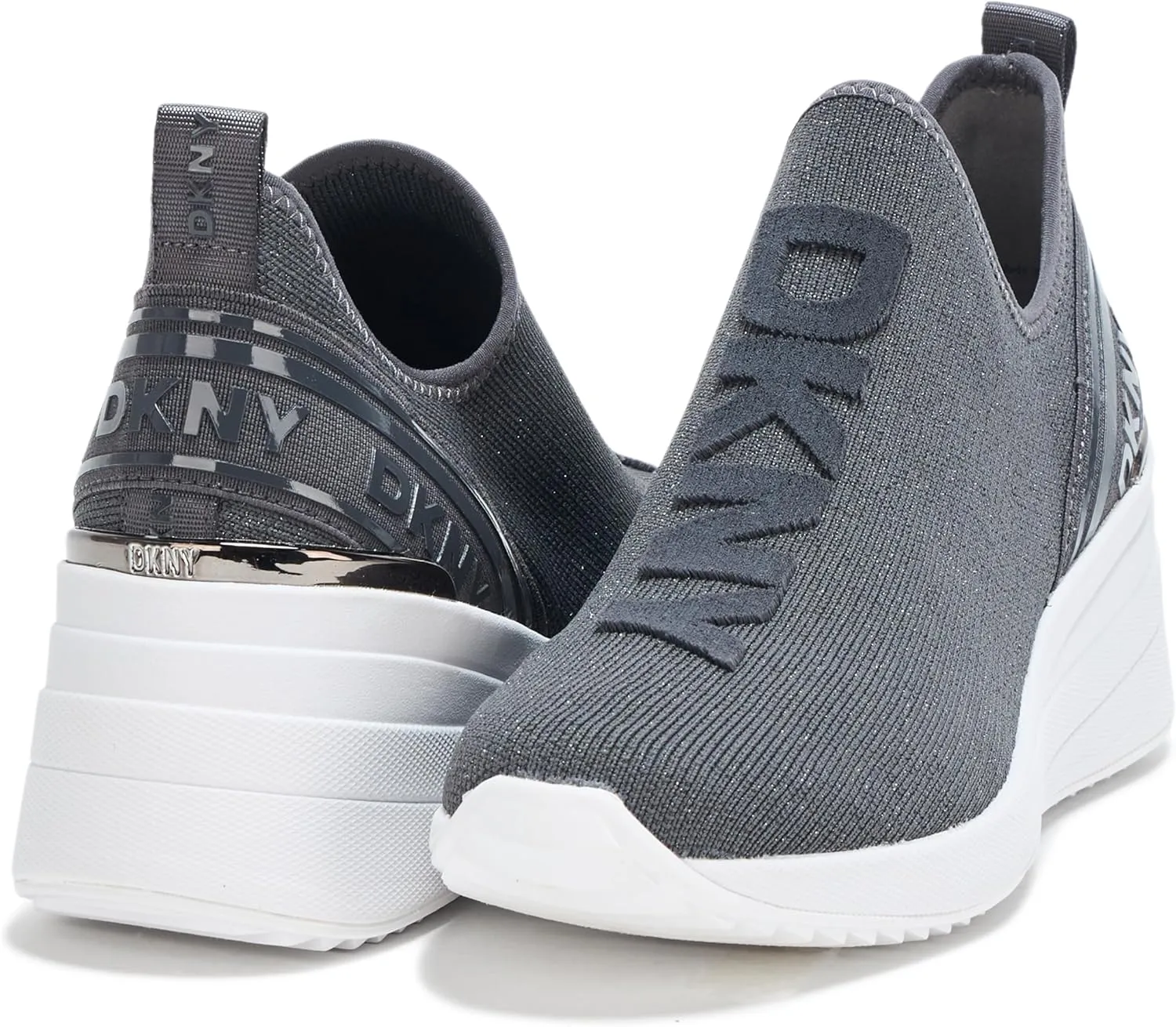 DKNY Women's Keeva Everyday Slip on Wedge Sneaker with Logo