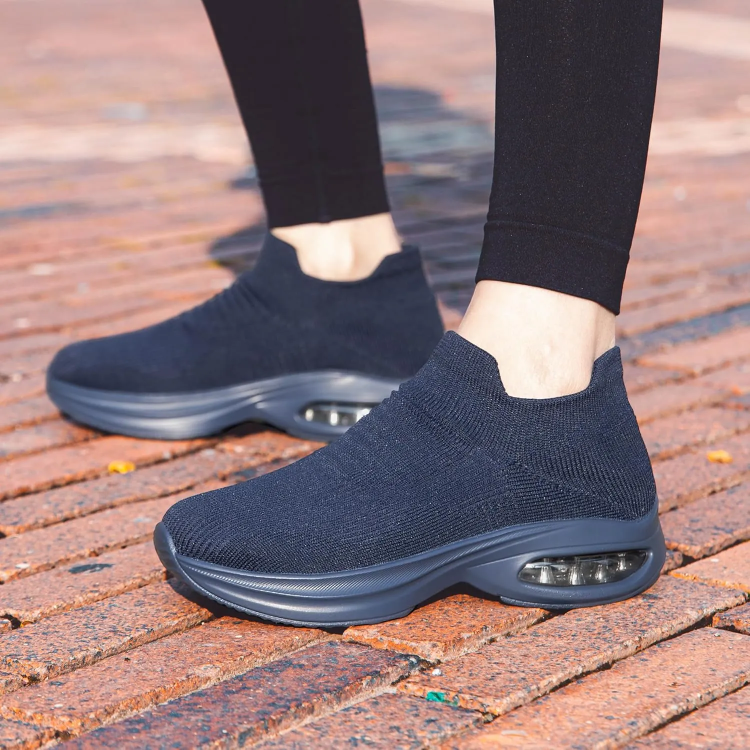 DOUSSPRT Womens Walking Shoes Sock Casual Ladies Fashion Sneakers Comfortable Slip On Air Cushion Platform