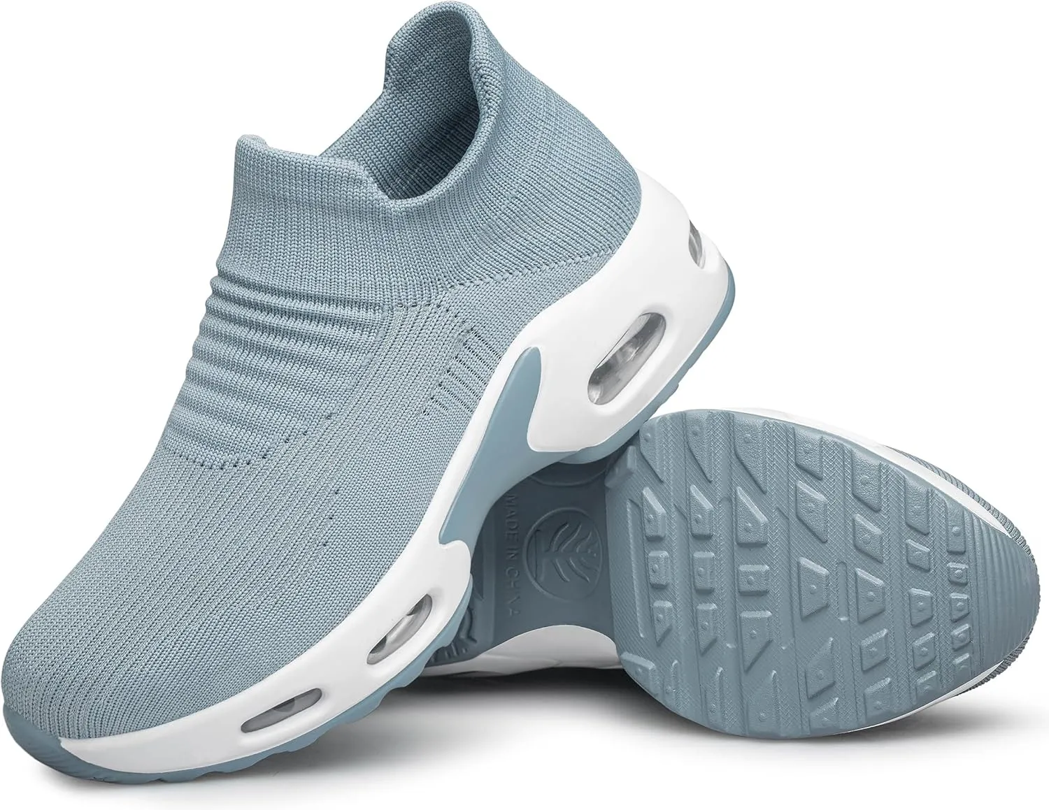 DOUSSPRT Womens Walking Shoes Sock Casual Ladies Fashion Sneakers Comfortable Slip On Air Cushion Platform
