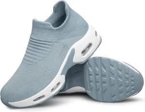 DOUSSPRT Womens Walking Shoes Sock Casual Ladies Fashion Sneakers Comfortable Slip On Air Cushion Platform