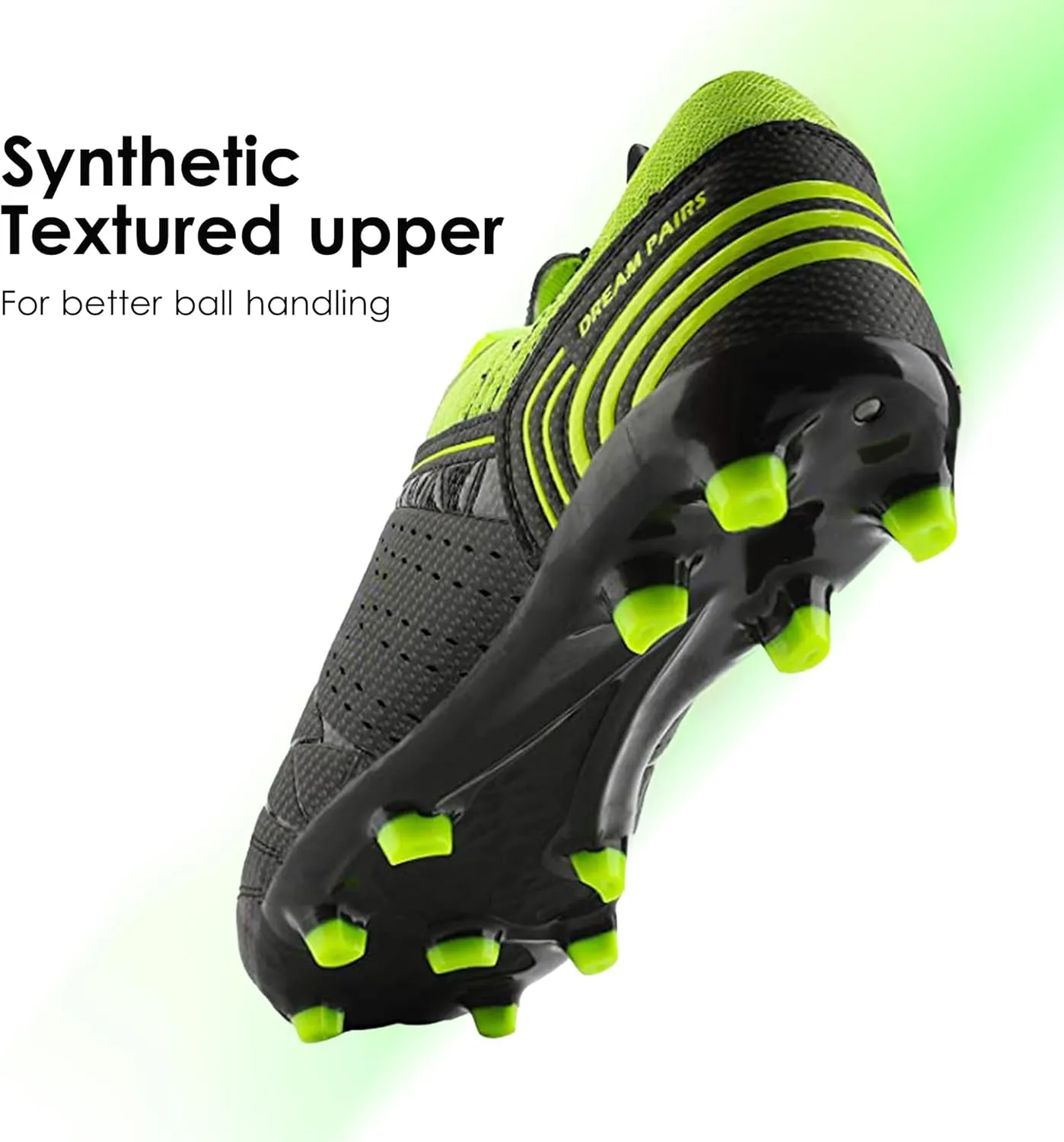 DREAM PAIRS Mens Sport Flexible Athletic Lace Up Light Weight Outdoor Cleats Football Soccer Shoes