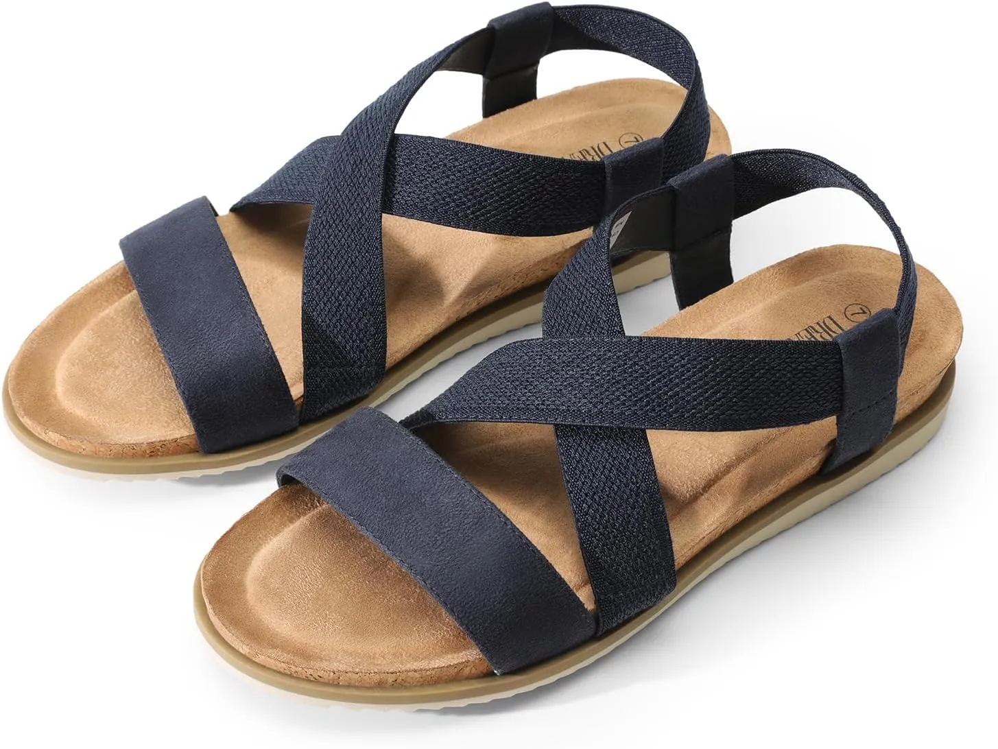 DREAM PAIRS Women's Comfortable Low Wedge Sandals, Open Toe Slip On Strappy Flat Sandals Light-weight Summer Shoes