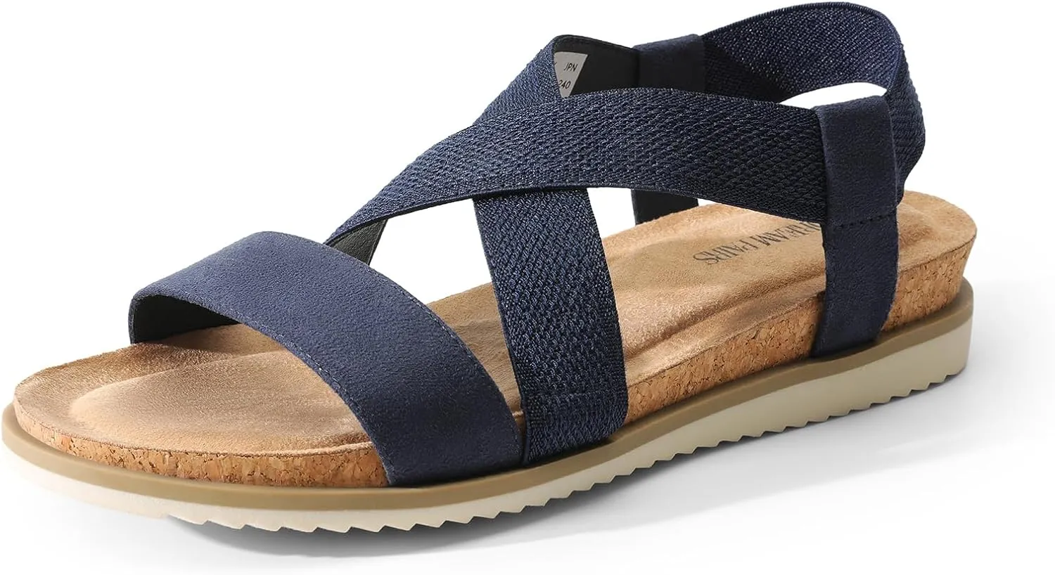 DREAM PAIRS Women's Comfortable Low Wedge Sandals, Open Toe Slip On Strappy Flat Sandals Light-weight Summer Shoes