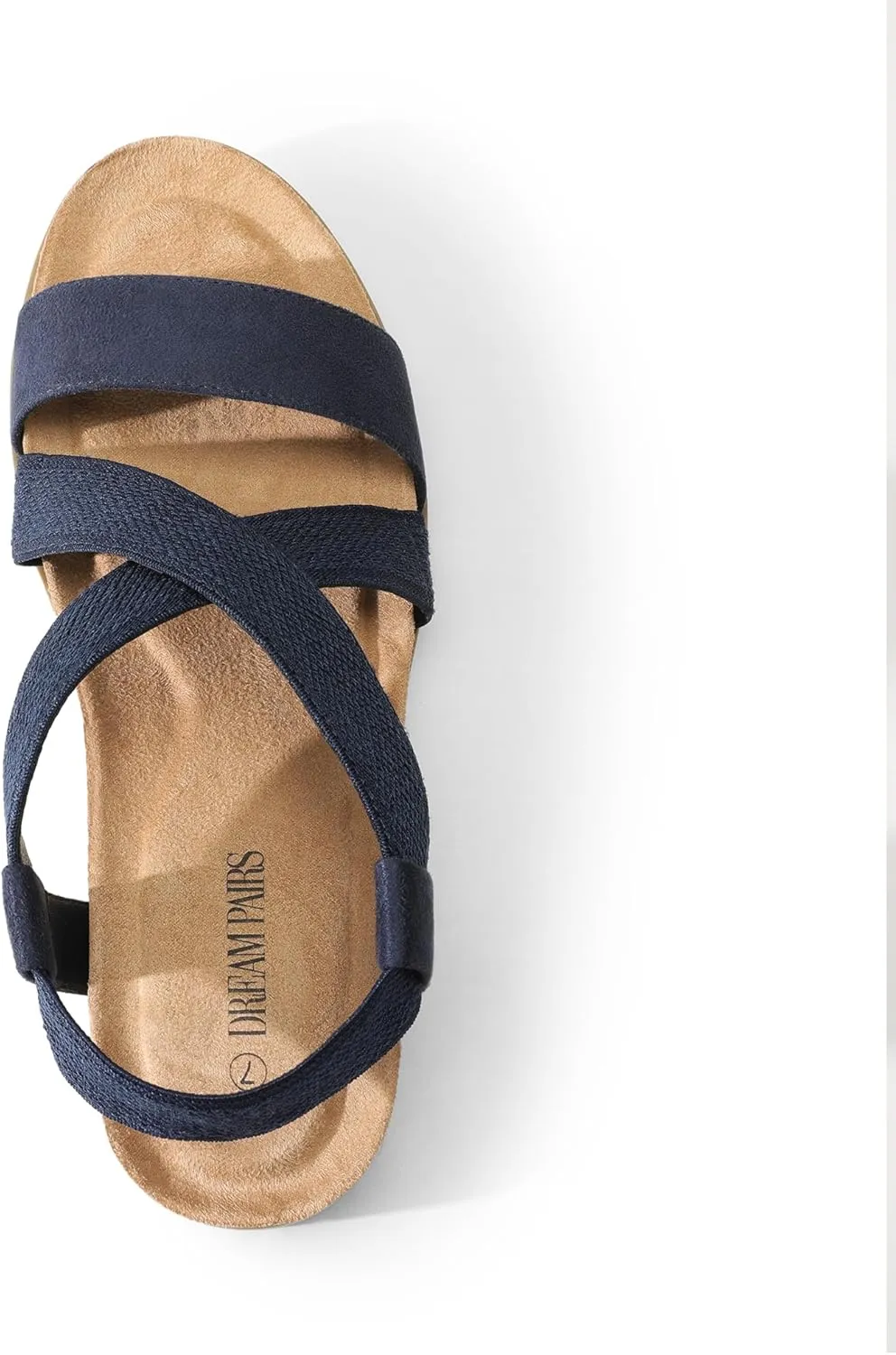 DREAM PAIRS Women's Comfortable Low Wedge Sandals, Open Toe Slip On Strappy Flat Sandals Light-weight Summer Shoes