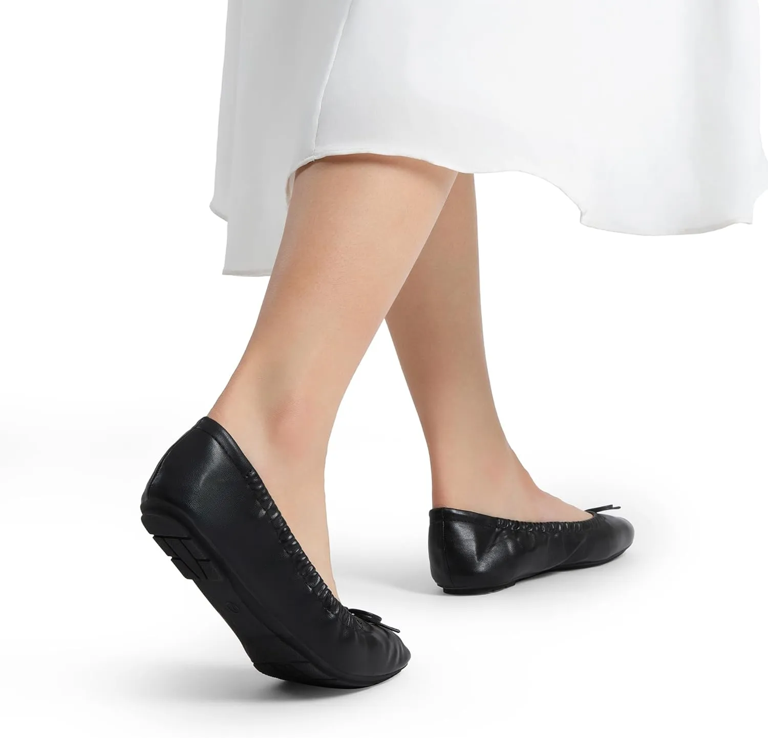 DREAM PAIRS Women's Flats Foldable Square Toe Ballet Flats for Women Bowknot Dressy Comfortable Light Weight Slip On Dress Shoes