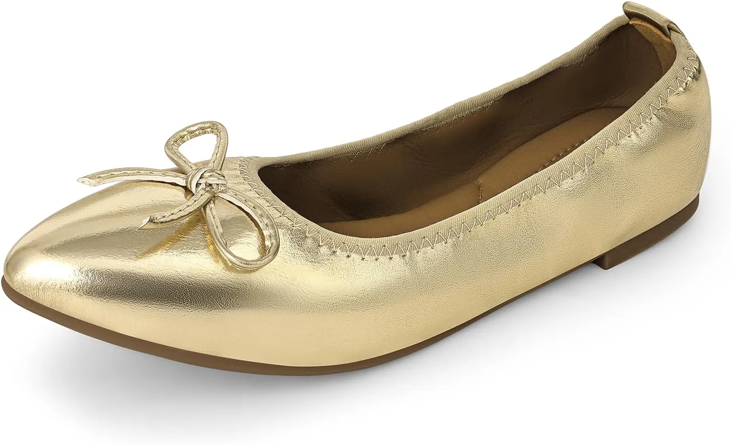 DREAM PAIRS Women's Foldable Flats Shoes Pointed Toe Ballet Flats Bowknot Comfort Slip on Dress Shoes