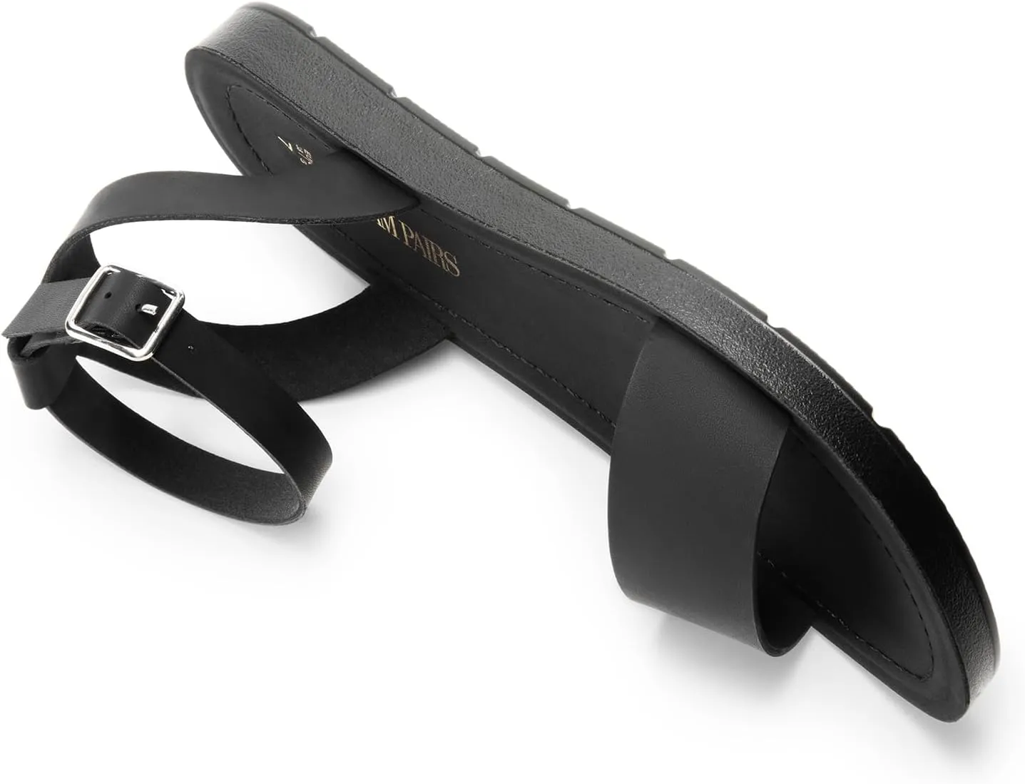 DREAM PAIRS Women’s One Band Ankle Strap Buckle Flat Sandals