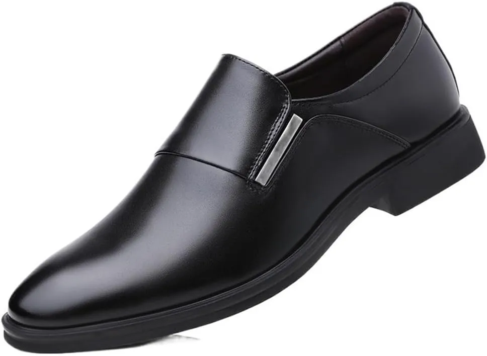 Dress Oxford Formal Shoes for Men Slip On Round Cap Toe Patent Leather PU Leather Non Slip Resistant Anti-Slip Rubber Sole Casual