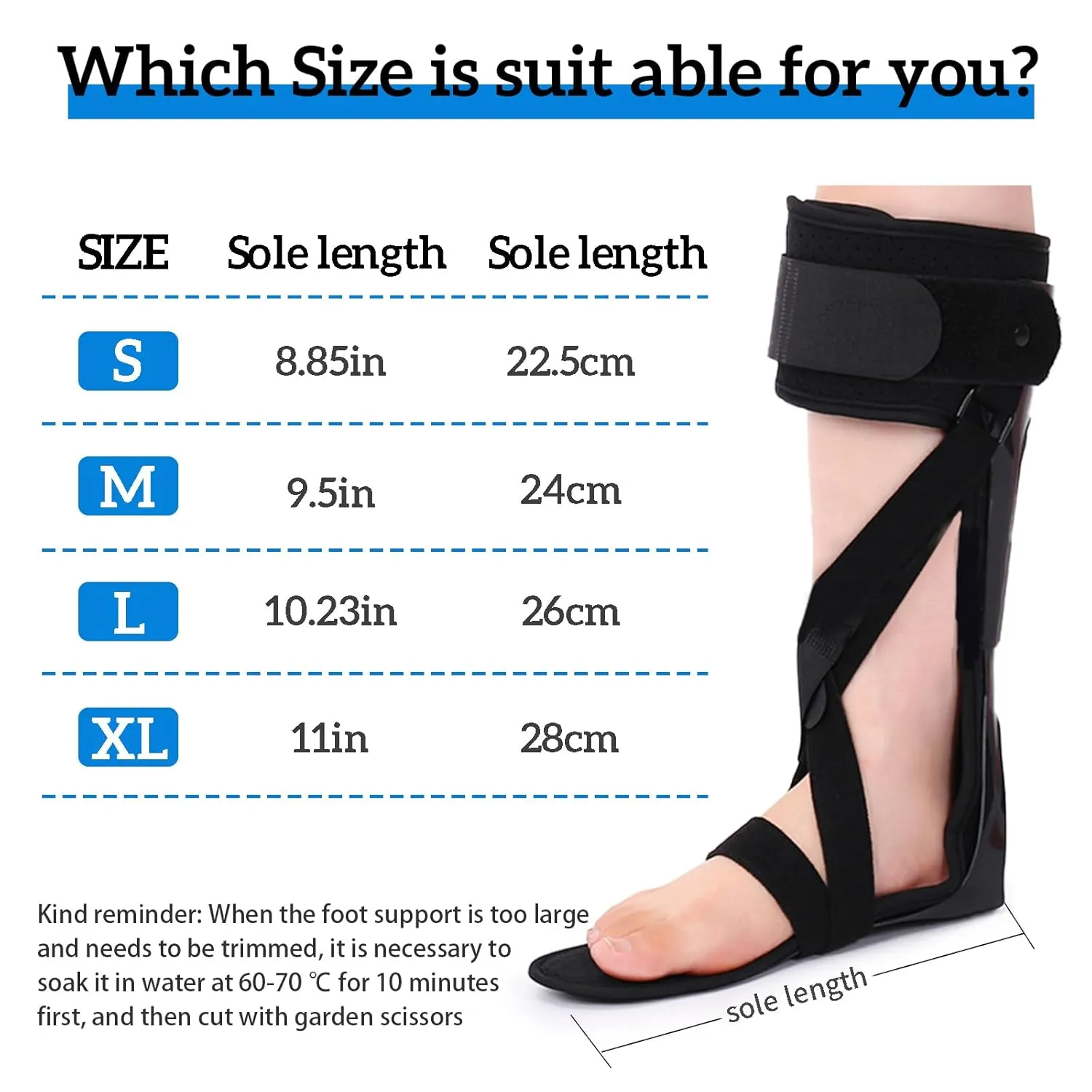 Drop Foot Stabilizer for Men & Women - AFO Foot Drop Brace - Drop Foot Braces for Walking - AFO Brace Walking with Shoe - Ankle Foot Orthosis for Stroke (Left, Large)