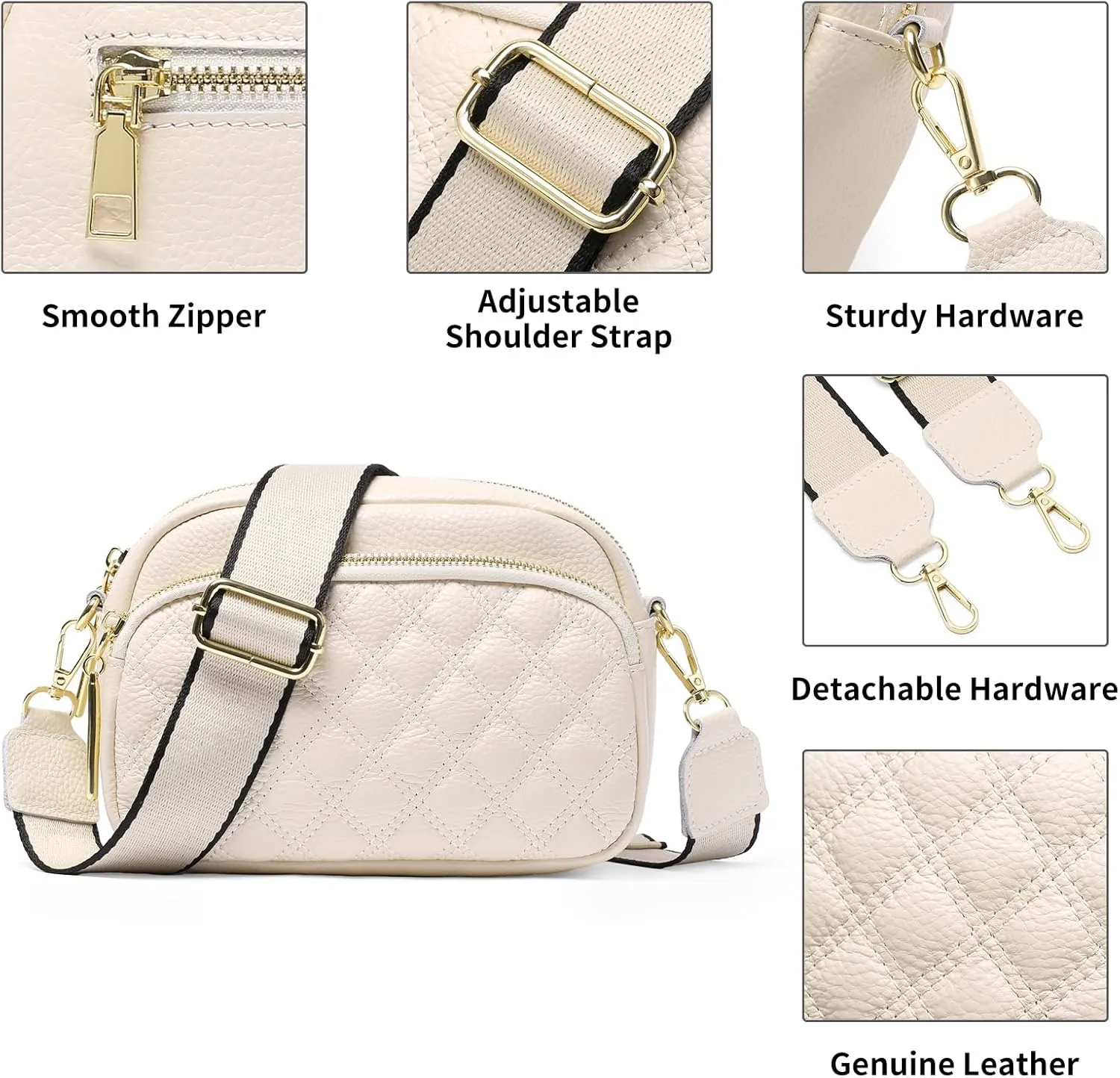 FALAN MULE Small Crossbody Bag for Women Trendy Design Genuine Leather Shoulder Handbags with Adjustable Strap