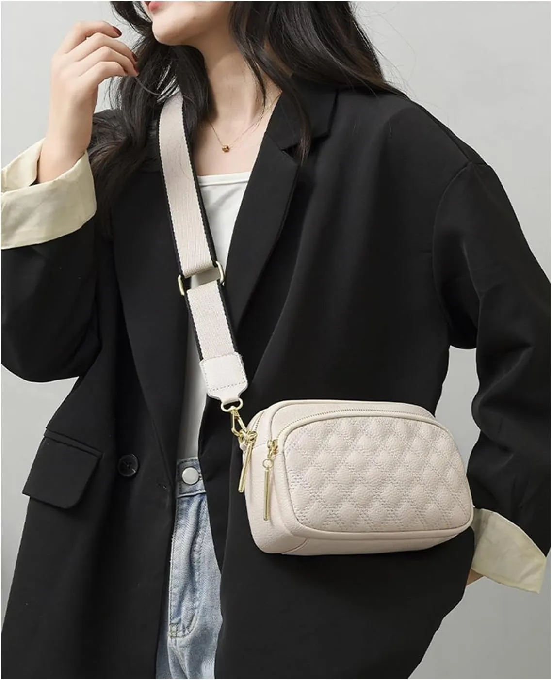 FALAN MULE Small Crossbody Bag for Women Trendy Design Genuine Leather Shoulder Handbags with Adjustable Strap