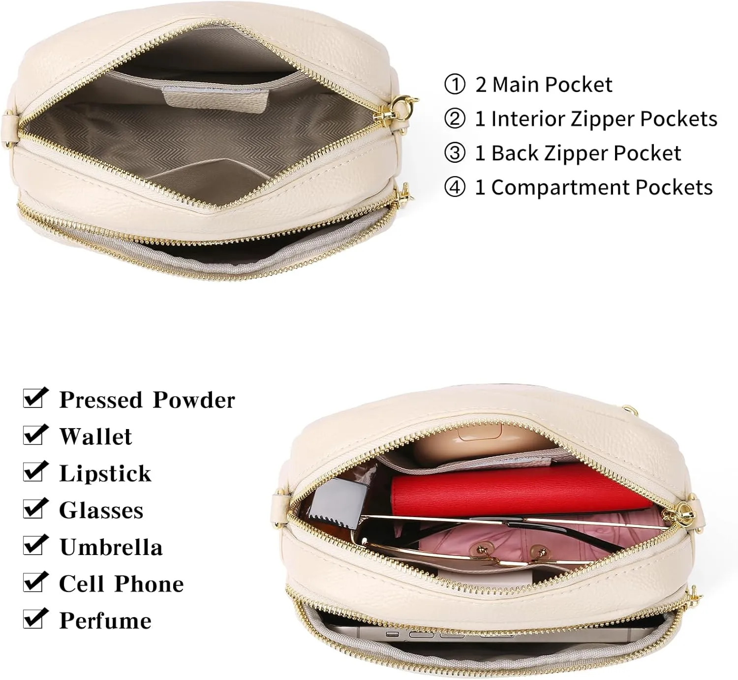 FALAN MULE Small Crossbody Bag for Women Trendy Design Genuine Leather Shoulder Handbags with Adjustable Strap