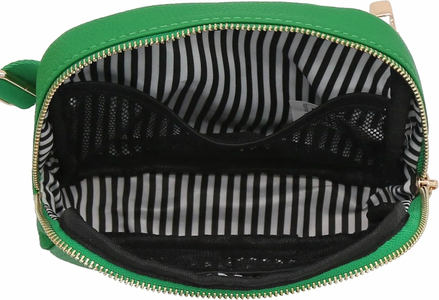 FashionPuzzle Light Weight Soft PU Pebbled Leather Everyday Sling Fanny Pack Belt Bag with Gold Metal Buckle (Kelly Green)