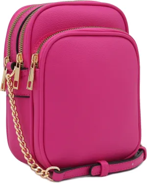 FashionPuzzle Multi Pocket PU Leather Casual Medium Crossbody Bag with Adjustable Strap